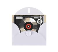 YYHWHJDE White Greeting Card Vintage Vinyl Record Pattern for Christmas, Children's Birthday, Valentine's Day, and Party Invitation