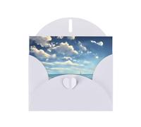 YYHWHJDE White Greeting Card White clouds over the sea Prints for Christmas, Children's Birthday, Valentine's Day, and Party Invitation