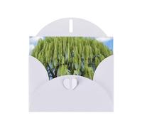 YYHWHJDE White Greeting Card Willow Tree Pattern Perfect for Valentine's Day, Wedding Anniversary & Party Invitations