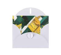 YYHWHJDE White Greeting Card Yellow Green Marble Pattern for Festive Birthday Party Invitation