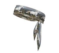 YYHWHJDE white horse Prints Sports Double-Sided Headscarf Quick Drying, Moisture Wicking for Women, Girls, and Men