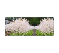 YYHWHJDE White Money Flower Picture Extra Large Mouse Pad, Computer Office Anti Slip Gaming Keyboard Thickened Version 12x31.5in