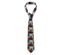 YYHWHJDE White Puppy In Bowl Pattern Men's Necktie for Business, Daily Wear, Work, Birthdays, Weddings, Parties, Banquets Easy Care 57X3.1 In