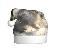 YYHWHJDE White rabbit under the snow Pattern Christmas Hat for Adult quality festive accessory crafted soft, lightweight