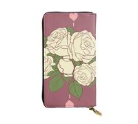 YYHWHJDE White Rose of Love Printing Quality Leather Long Clutch Wallet Designed for Fashion Girls and Women Stylish 7.48 x 4.13 in