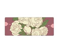 YYHWHJDE White Rose of Love Prints Extra Large Mouse pad Mousepad 12x31.5in for Office Gaming Learning