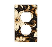 YYHWHJDE White Seven Petal Flower Picture Double Socket Wall Panel Decorative is Durable and Suitable for Socket Light Switch Accessories 4.5x2.76in