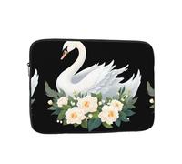 YYHWHJDE White swan with Flowers Prints Protective Shockproof Portable Laptop Sleeve Case 13 inch for Men and Women Business Travel, and Office Daily Use