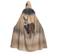 YYHWHJDE White tailed deer Picture Halloween Adult Hooded Cloak for Role-Playing, Costumes, and Theme Parties