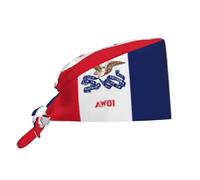 YYHWHJDE WHJDPP Iowa State Flag Printed Cleaning Working Cap Chef Hat for Women and Men, for Surgical, Nursing Black