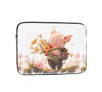 YYHWHJDE Wild Boar Picking Flowers Prints Protective Shockproof Portable Laptop Sleeve Case 17 inch for Men and Women Business Travel, and Office Daily Use