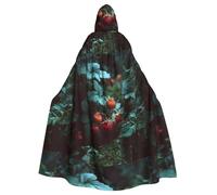 YYHWHJDE Wild Strawberries In The Forest Pattern Halloween Adult Hooded Cape Cloak - Super Large Hooded Cloak No Zipper