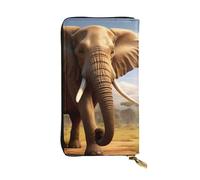 YYHWHJDE wildanimals Elephant Picture Quality Leather Long Clutch Wallet Designed for Fashion Girls and Women Stylish 7.48 x 4.13 in