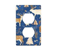 YYHWHJDE Wildlife Hunting Deer Bear elk Pattern Double Socket Wall Panel Decorative is Durable and Suitable for Socket Light Switch Accessories 4.5x2.76in