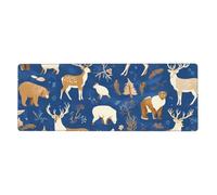 YYHWHJDE Wildlife Hunting Deer Bear Elk Picture Extra Large Mouse Pad, Computer Office Anti Slip Gaming Keyboard Thickened Version 12x31.5in