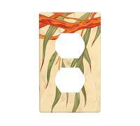 YYHWHJDE Willow Tree Leaves Picture Double Socket Wall Panel Decorative is Durable and Suitable for Socket Light Switch Accessories 4.5x2.76in