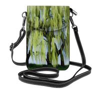 YYHWHJDE Willow Tree Picture Ladies' mobile phone with leather foreskin, crossbody flip cover, small adjustable shoulder strap