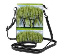 YYHWHJDE Willow Tree Prints Small Leather Women'S Crossbody Flip Phone Bag, Waterproof And Durable