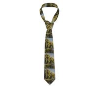 YYHWHJDE Willow trees by the lake Pattern Men's Necktie for Business, Daily Wear, Work, Birthdays, Weddings, Parties, Banquets Easy Care 57X3.1 In