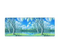 YYHWHJDE Willows On The Waterfront Pattern Extra Large Mouse Pad, Computer Office Anti Slip Gaming Keyboard Thickened Version 12x31.5in