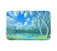 YYHWHJDE Willows on The Waterfront Picture Crystal Velvet Lock Edge Floor mat, Bedroom Carpet, Parlor, Dormitory Home Decoration