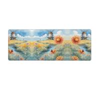 YYHWHJDE Windmill In The Distance Pattern Extra Large Mouse Pad Strong Adhesion, Durable, Precise Locking Edge 12x31.5in