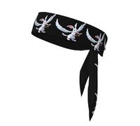 YYHWHJDE Winged rabbit looking at textbook Pattern Sports Double-Sided Headscarf Quick Drying, Moisture Wicking for Women, Girls, and Men