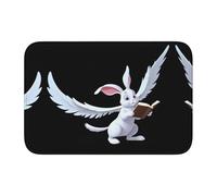 YYHWHJDE Winged Rabbit Looking at Textbook Picture Anti Slip and Thickened Floor mat Suitable for bathrooms, bedrooms, Washable Carpet Floor mats 16X24 in