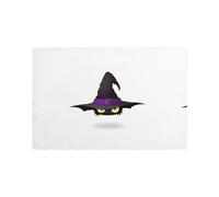 YYHWHJDE Witch Hat Bat Prints Placemats Set of 6 12x18in - Elevate Every Meal with Durable & Customizable Table Layers
