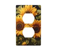 YYHWHJDE with The Yellow Sunflower Picture Double Socket Wall Panel Decorative is Durable and Suitable for Socket Light Switch Accessories 4.5x2.76in