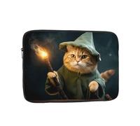 YYHWHJDE Wizard Cat Prints Protective Shockproof Portable Laptop Sleeve Case 17 inch for Men and Women Business Travel, and Office Daily Use