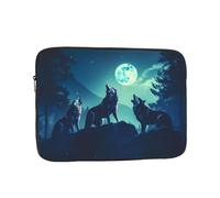 YYHWHJDE Wolf Howling at Full Moon Prints Protective Shockproof Portable Laptop Sleeve Case 15 inch for Men and Women Business Travel, and Office Daily Use