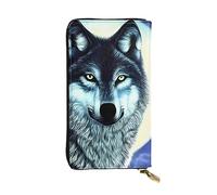 YYHWHJDE Wolf Under Moon Picture Quality Leather Long Clutch Wallet Designed for Fashion Girls and Women Stylish 7.48 x 4.13 in