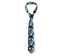 YYHWHJDE wolf under moon Prints Men's tie classic style suit cravat suitable for holidays and work