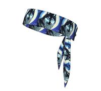 YYHWHJDE Wolf Under Moon Prints Sports Headscarf, Casual Headband, Elastic, Sweat Absorbing, Adjustable, Anti Slip