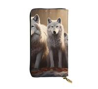 YYHWHJDE Wolves Family Picture Quality Leather Long Clutch Wallet Designed for Fashion Girls and Women Stylish 7.48 x 4.13 in