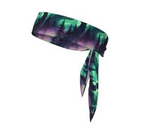 YYHWHJDE wolves howl in the northern lights Pattern Sports headscarf, sweat absorbing and breathable, motion headband, double-sided kerchief