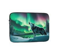 YYHWHJDE Wolves Howl in The Northern Lights Printing Portable Laptop Sleeve Case 12 inch Shockproof Bag for Men and Women Business Travel, and Office Daily Use