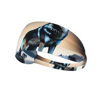 YYHWHJDE Wolves Roaring in Th Picture Sports Headband for Women Sweat Proof Bandeau Summer Elastic Band