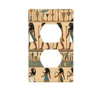 YYHWHJDE Women in Ancient Egypt Pattern Double Socket Wall Panel Decorative is Durable and Suitable for Socket Light Switch Accessories 4.5x2.76in