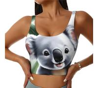 YYHWHJDE Women's Sports Bra Elastic Sports Vest Yoga Tank Top Tops Shirts Quick Dry Fabric lovely Koala Picture S Black