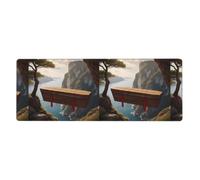 YYHWHJDE Wooden Coffin Hanging From Cliff Picture Extra Large Mouse Pad, Computer Office Anti Slip Gaming Keyboard Thickened Version 12x31.5in