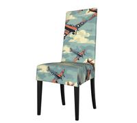 YYHWHJDE world war 2 aircraft airplane Printing Protection Cover for Dining Chair - Soft, Comfortable, Wrinkle-Resistant Elastic Fits Most Armless Chairs
