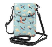 YYHWHJDE World War Aircraft Prints Small Leather Women'S Crossbody Flip Phone Bag, Waterproof And Durable