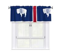 YYHWHJDE Wyoming State Flag Prints Kitchen Tier Curtains 54x18 - Peach Skin Window Layers for Soft Light & Easy Style