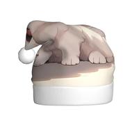 YYHWHJDE Yawning poodle Printing Christmas Hat Durable for Adult for Halloween, Christmas, New Year