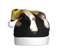 YYHWHJDE Yellow flowers on the lamb Pattern Christmas Hat for Adult Soft and Fluffy, Ideal for Long-Term Use