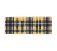 YYHWHJDE Yellow Gray Black Plaid Picture Extra Large Mouse Pad, Computer Office Anti Slip Gaming Keyboard Thickened Version 12x31.5in