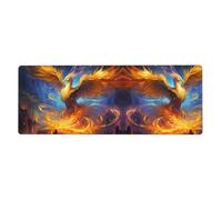 YYHWHJDE Yellow Phoenix Picture Extra Large Mouse Pad, Computer Office Anti Slip Gaming Keyboard Thickened Version 12x31.5in