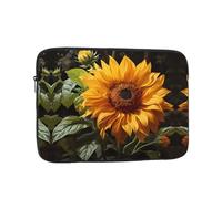 YYHWHJDE Yellow Sunflower on a Brown Background Pattern Shockproof Portable Laptop 15 inch Sleeve Bag for Men and Women - Ideal for Business Travel, School, and Daily Use